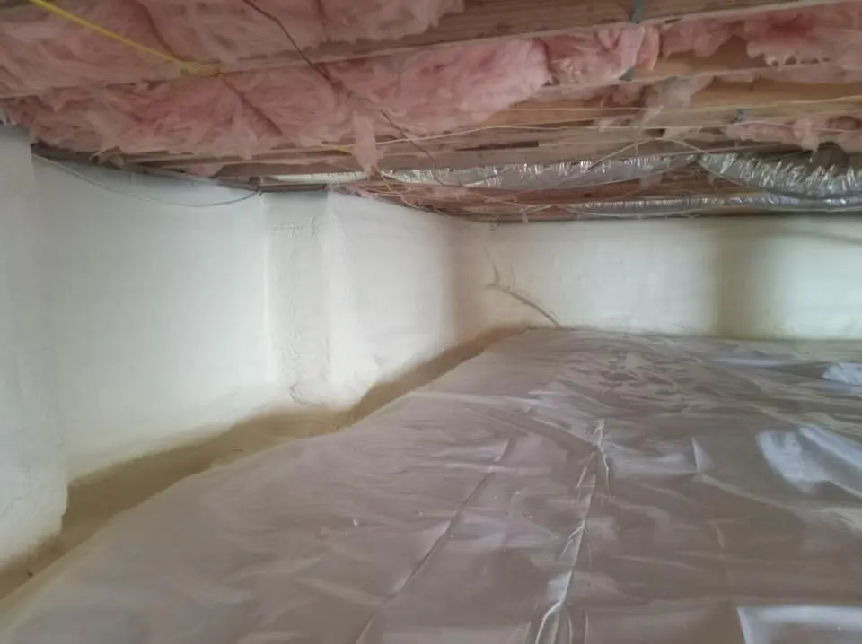 Crawl space encapsulation with closed-cell spray foam for Metal Roof Coating in South Strabane
